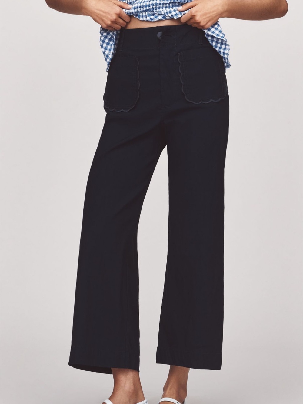 Anthropologie The Colette Scallop High-Rise Wide Leg Pants w/Magic Fabric! - Picture 2 of 15